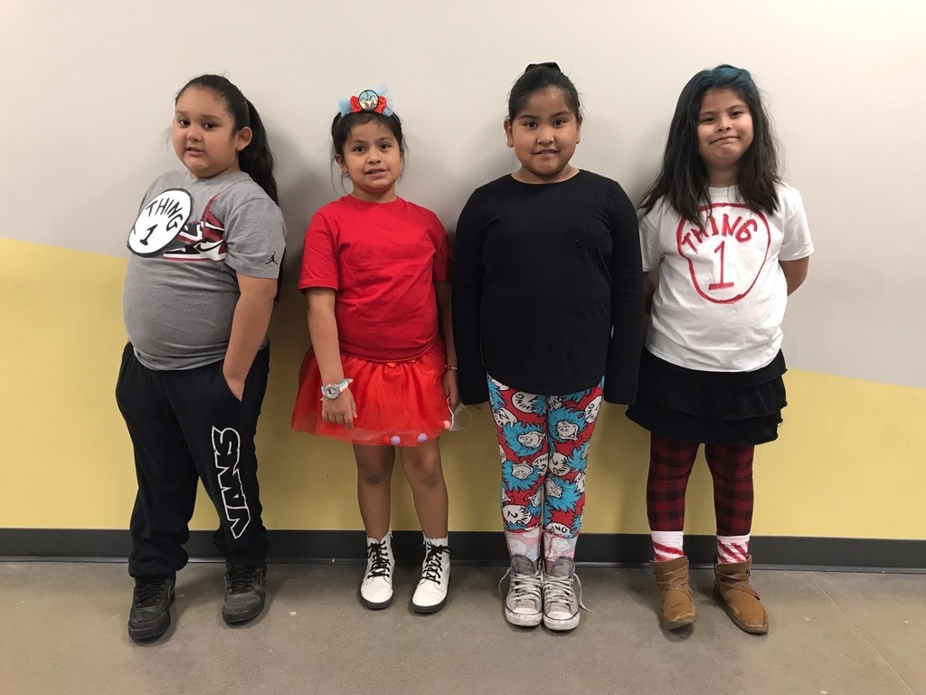 Students wearing Dr. Seuss clothes