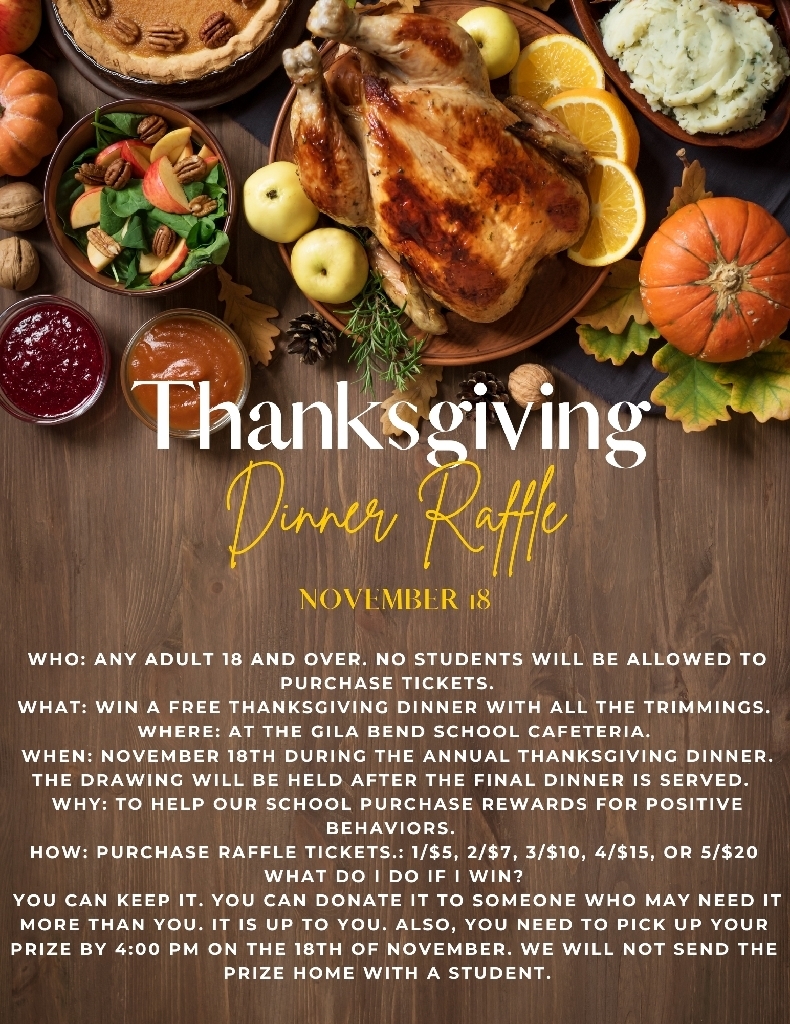 Thanksgiving raffle flyer